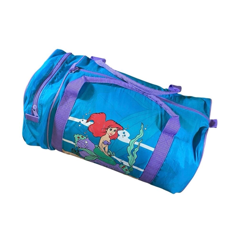 Vintage 90s Disney Little Mermaid Duffle/Sleeping Bag Set